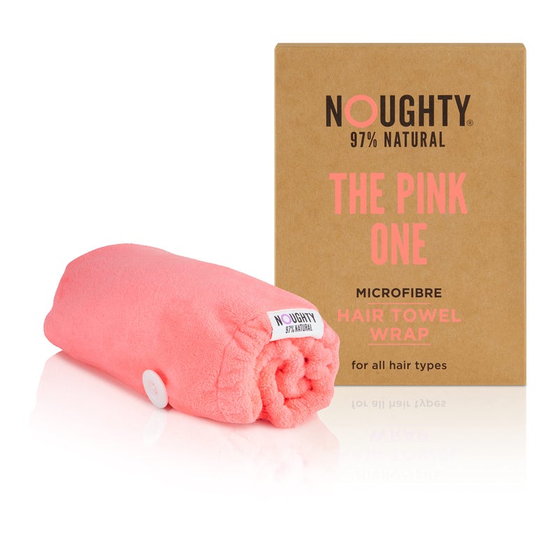 Noughty 97% Natural Pink Microfibre Hair Towel, Hair Towel Wrap Quickly Absorbs Moisture, Reduces Breakage, Combats Frizz, Pink - Image 2